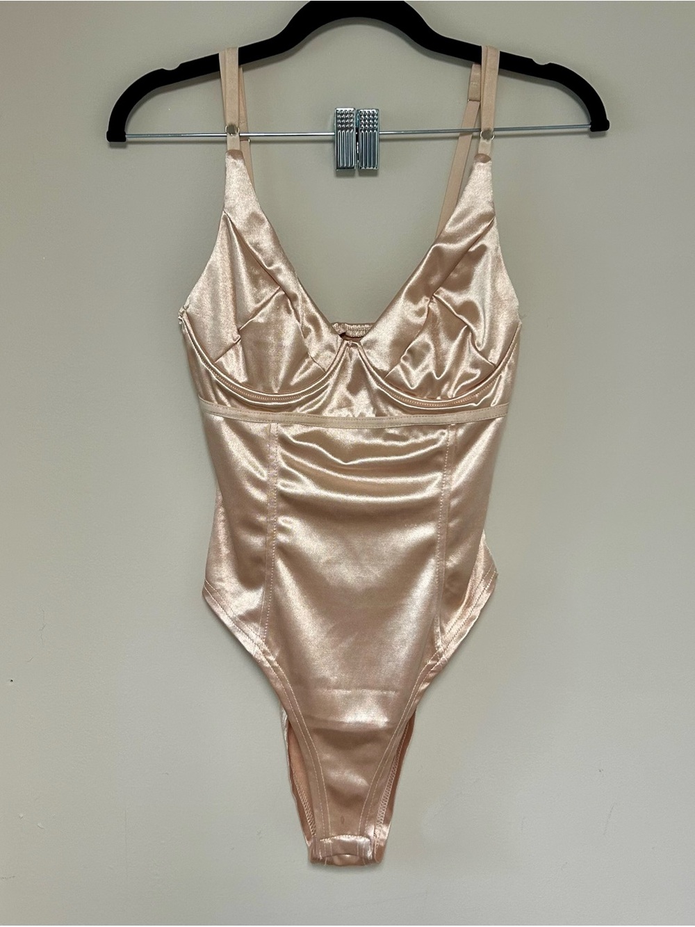 Satin Rose Gold Bodysuit - Women Intimates & Sleepwear